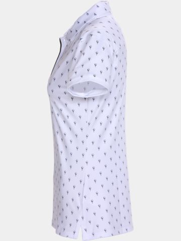 Valiente Druck Halbarm Polo weiß