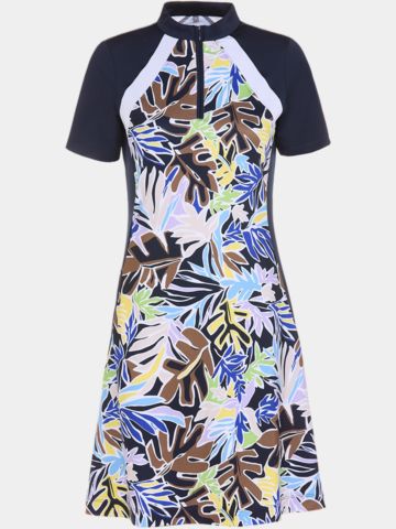 Valiente Druck Halbarm Kleid mehrfarbig