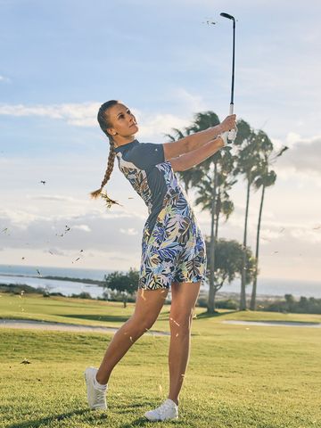 Valiente Druck Halbarm Kleid mehrfarbig