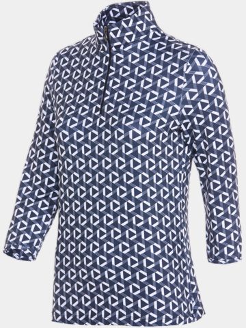 Valiente  Druck 1/2 Zip 3/4 Arm Polo navy
