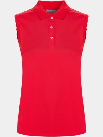 Valiente Wellen-Rib Nylon ohne Arm Polo rot