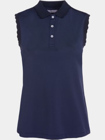 Valiente Wellen-Rib Nylon ohne Arm Polo navy