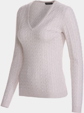 Valiente  Zopf Pullover Strick beige