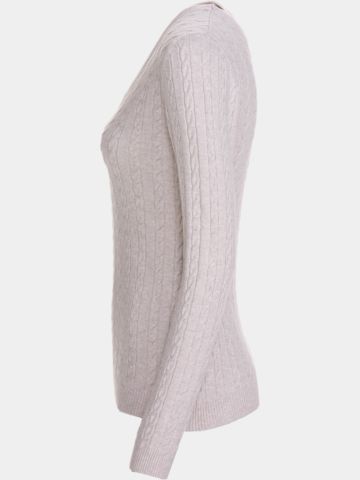 Valiente  Zopf Pullover Strick beige