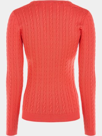 Valiente cable knit sweater coral