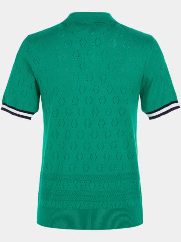 Valiente  Strick Jaquard Halbarm Polo grün