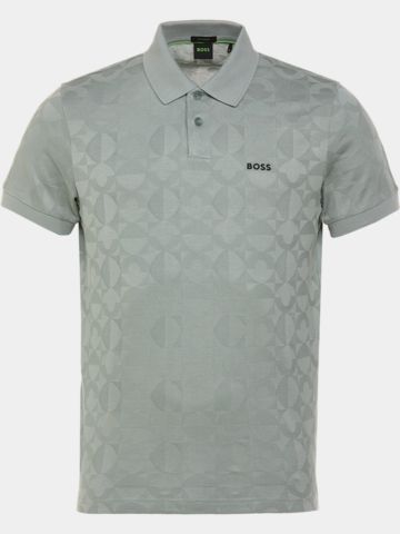 BOSS Pirax Striped C Halbarm Polo oliv