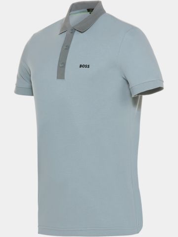 BOSS  Paule Rib Halbarm Polo oliv