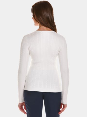 Valiente  Zopf Pullover Strick weiß