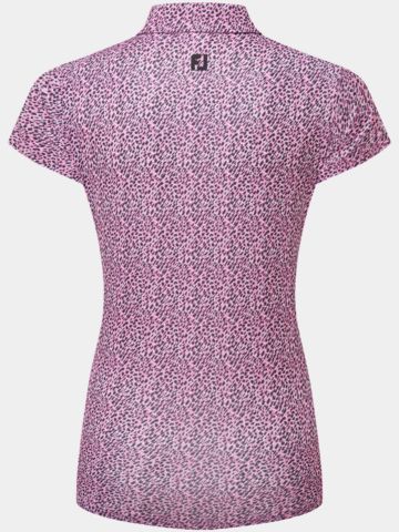 FootJoy Animal Print Cap Sleeve Shirt Halbarm Polo pink