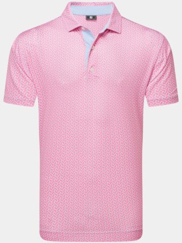 FootJoy Citrus Print Lisle Halbarm Polo pink