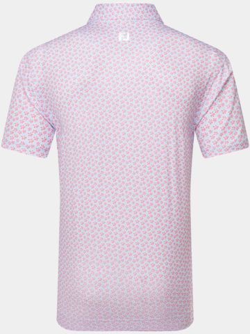 FootJoy Floral Sketch Print Lisle Halbarm Polo pink