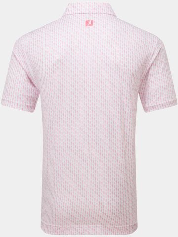 FootJoy Figure Print Lisle Halbarm Polo rosa