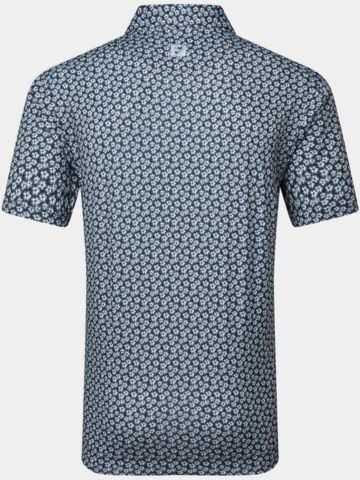 FootJoy Floral Sketch Print Lisle Halbarm Polo weiß