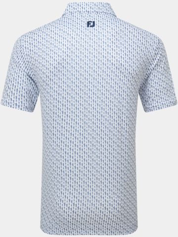 FootJoy Figure Print Lisle Halbarm Polo navy
