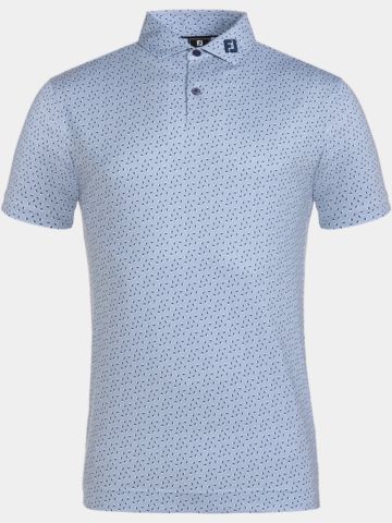 FootJoy Bounce Print Pique Halbarm Polo grau
