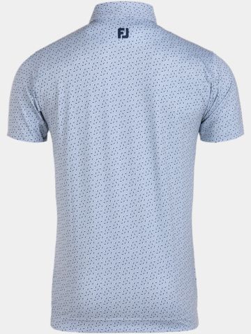 FootJoy Bounce Print Pique Halbarm Polo grau