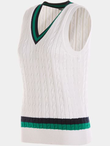 Valiente  Retro Zopf Pullunder Strick offwhite