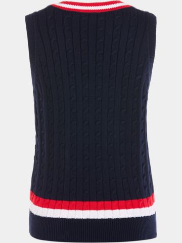 Valiente  Retro Zopf Pullunder Strick navy