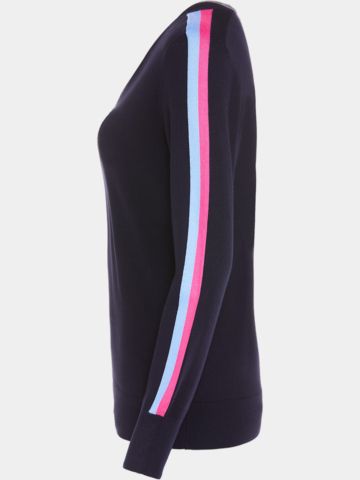 Valiente  V-Neck Pullover Strick navy