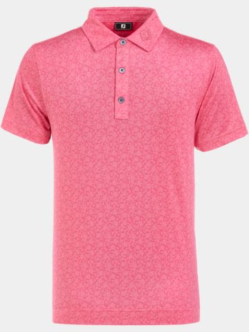 FootJoy Painted Floral Lisle Halbarm Polo pink