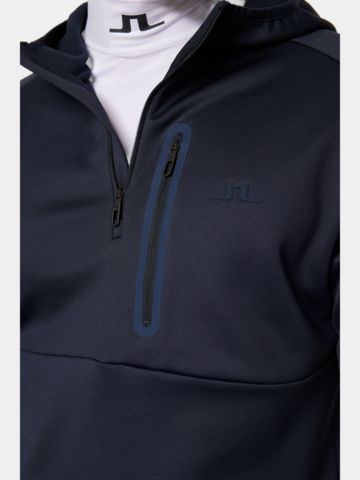 J.Lindeberg Adam Quarter Zip Hood Thermo Midlayer navy