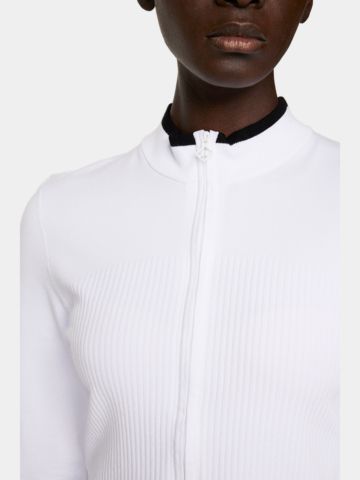 J.Lindeberg Anna Knitted Zip Sweater Stretch Jacke weiß