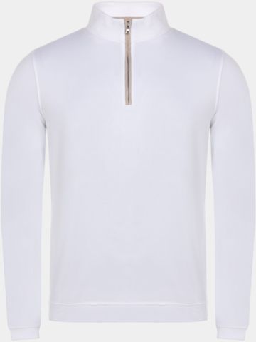 Peter Millar ALBATROSS PIQUE QUARTER-ZIP Stretch Midlayer weiß
