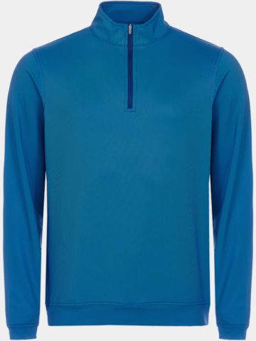 Peter Millar PERTH BIRDSEYE QUARTER-ZIP Stretch Midlayer blau