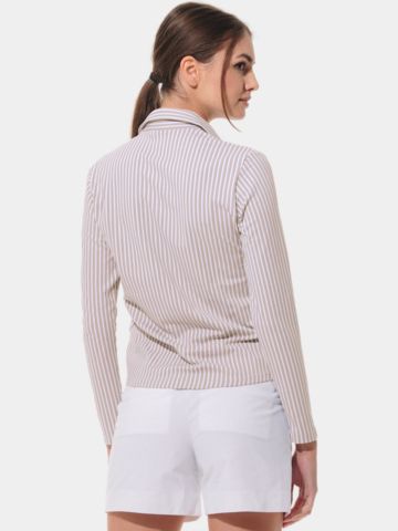 MDC Button Down Langarm Polo sand