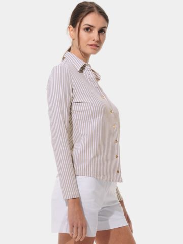 MDC  Button down long sleeve polo sand