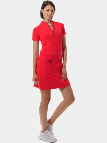 MDC Zip Halbarm Kleid rot