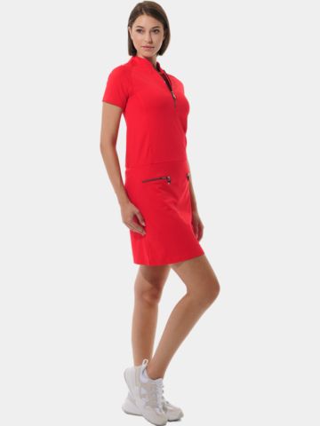 MDC  Zip Halbarm Kleid rot