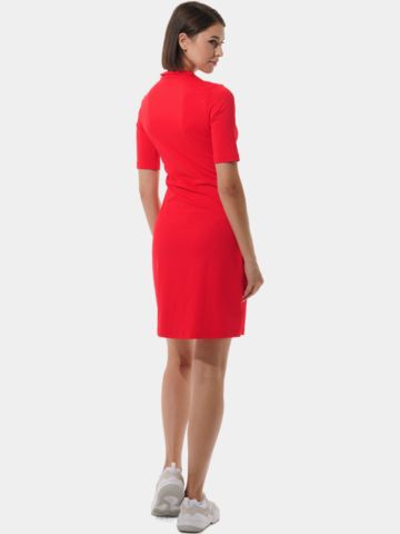 MDC Zip Golf Halbarm Kleid rot