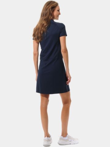 MDC Zip Golf Halbarm Kleid navy