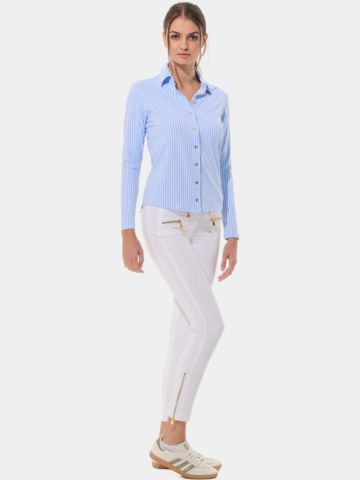 MDC  Button Down Langarm Polo hellblau