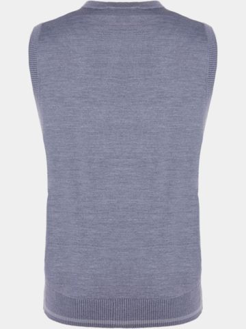 Daniel Springs basic slipover Pullunder Strick hellgrau melange