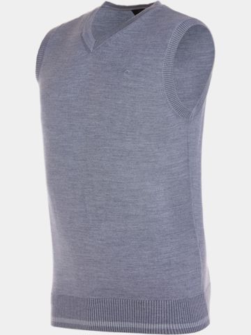 Daniel Springs basic slipover Pullunder Strick hellgrau melange