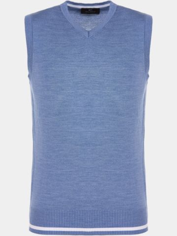 Daniel Springs basic slipover Pullunder Strick denim