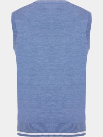 Daniel Springs basic slipover Pullunder Strick denim