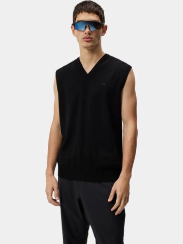 J.Lindeberg Liam Knitted Vest Pullunder Strick schwarz