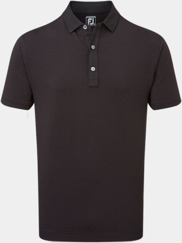 FootJoy Jacquard Dot Halbarm Polo schwarz