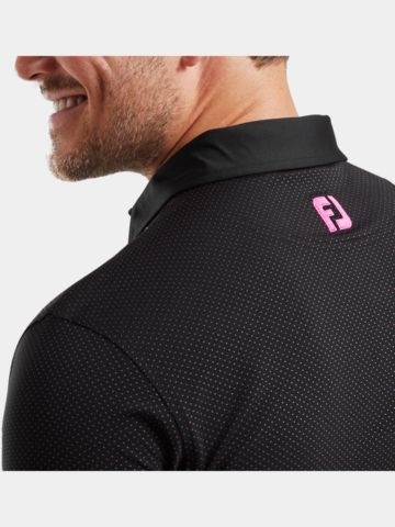FootJoy Jacquard Dot Halbarm Polo schwarz