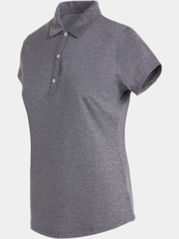 FootJoy Heather Self-Collar Halbarm Polo schwarz