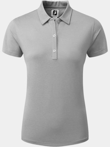 FootJoy Heather Self-Collar Halbarm Polo hellgrau