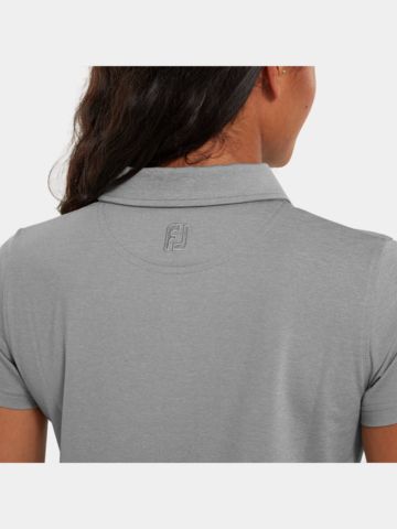 FootJoy Heather Self-Collar Halbarm Polo hellgrau