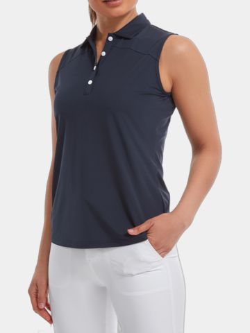 FootJoy MESH BACK SLEEVELESS LISLE ohne Arm Polo navy