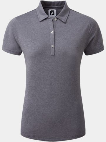 FootJoy Heather Self-Collar Halbarm Polo grau