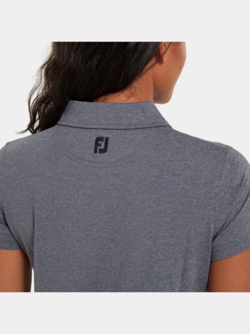 FootJoy Heather Self-Collar Halbarm Polo grau