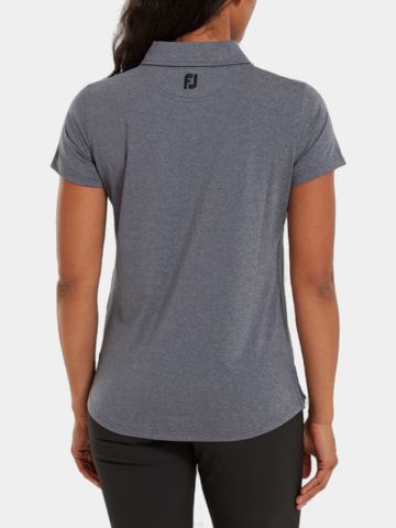 FootJoy Heather Self-Collar Halbarm Polo grau